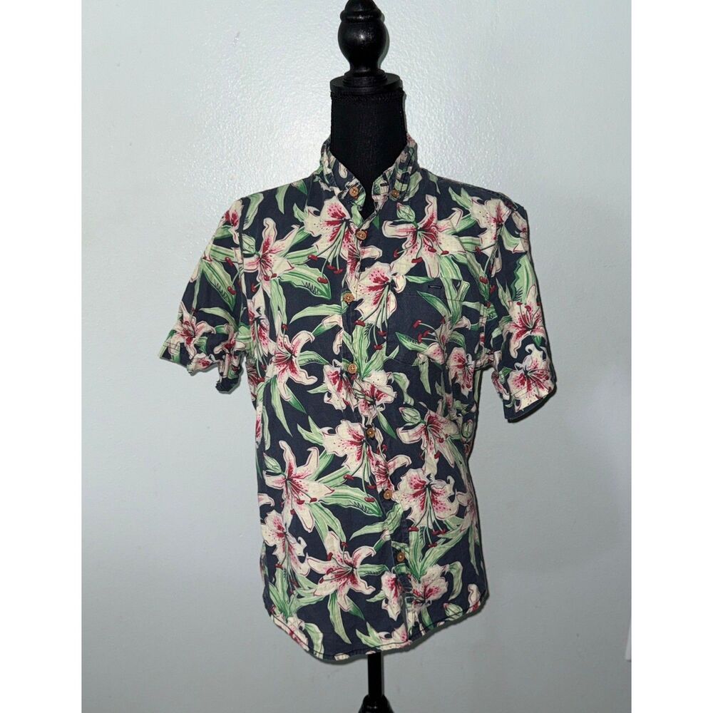Colours Alexander Julian Floral Button Down Shirt - Short Sleeve Lily Print M